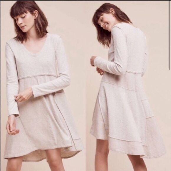 Anthropologie Dresses & Skirts - Anthropologie | Anthro Maeve Northward Swing Dress Long Sleeves Linen Blend XS